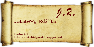 Jakabffy Réka névjegykártya